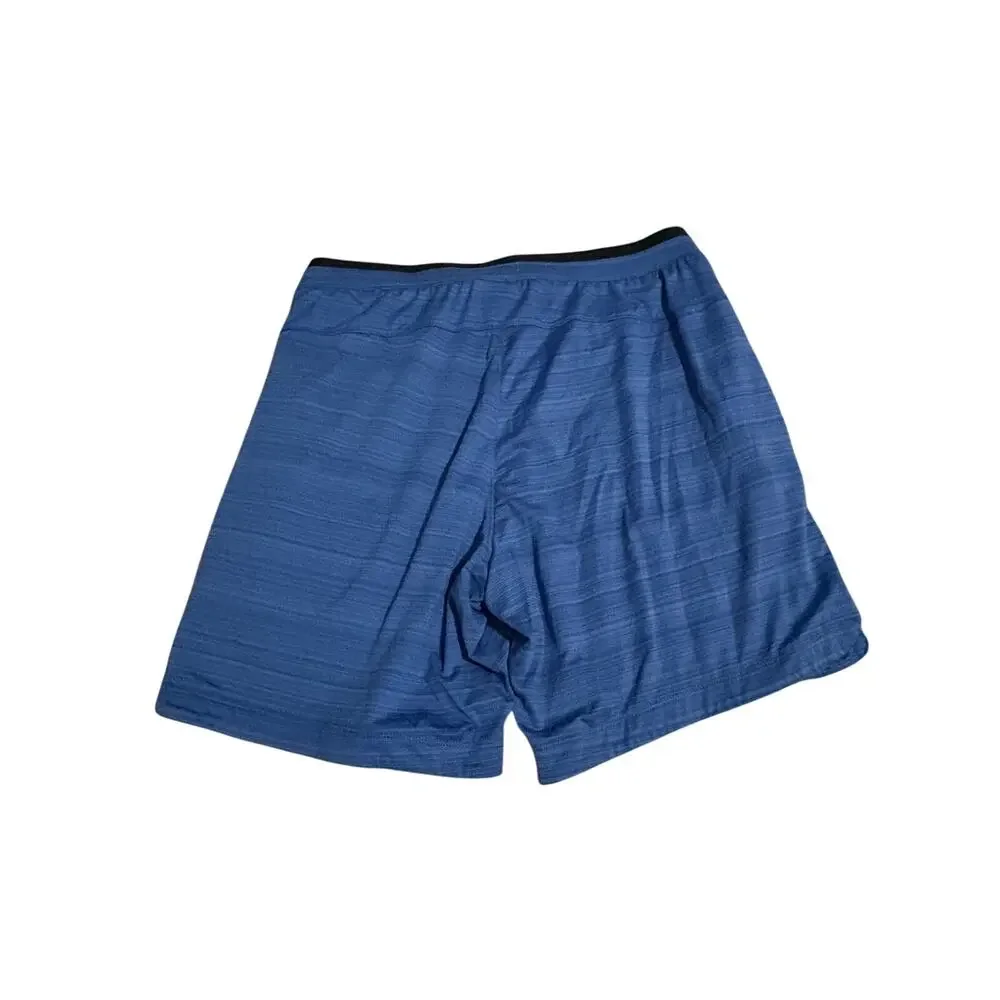Blue Heather Athletic Shorts w/ Drawstring & Side Pockets Sporty Casual Gym Wear